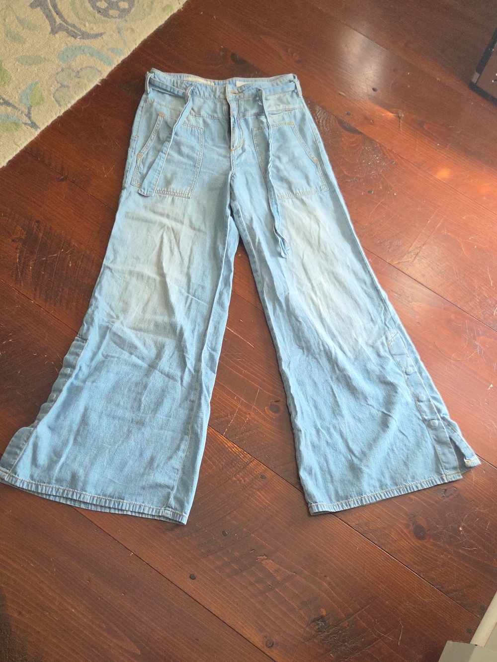 Anthropologie Pilcro Light Blue Wide-Leg High-Rise Jeans